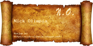 Nick Olimpia névjegykártya
